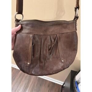 Fossil Vintage Brown Leather Crossbody Bag with Adjustable Strap